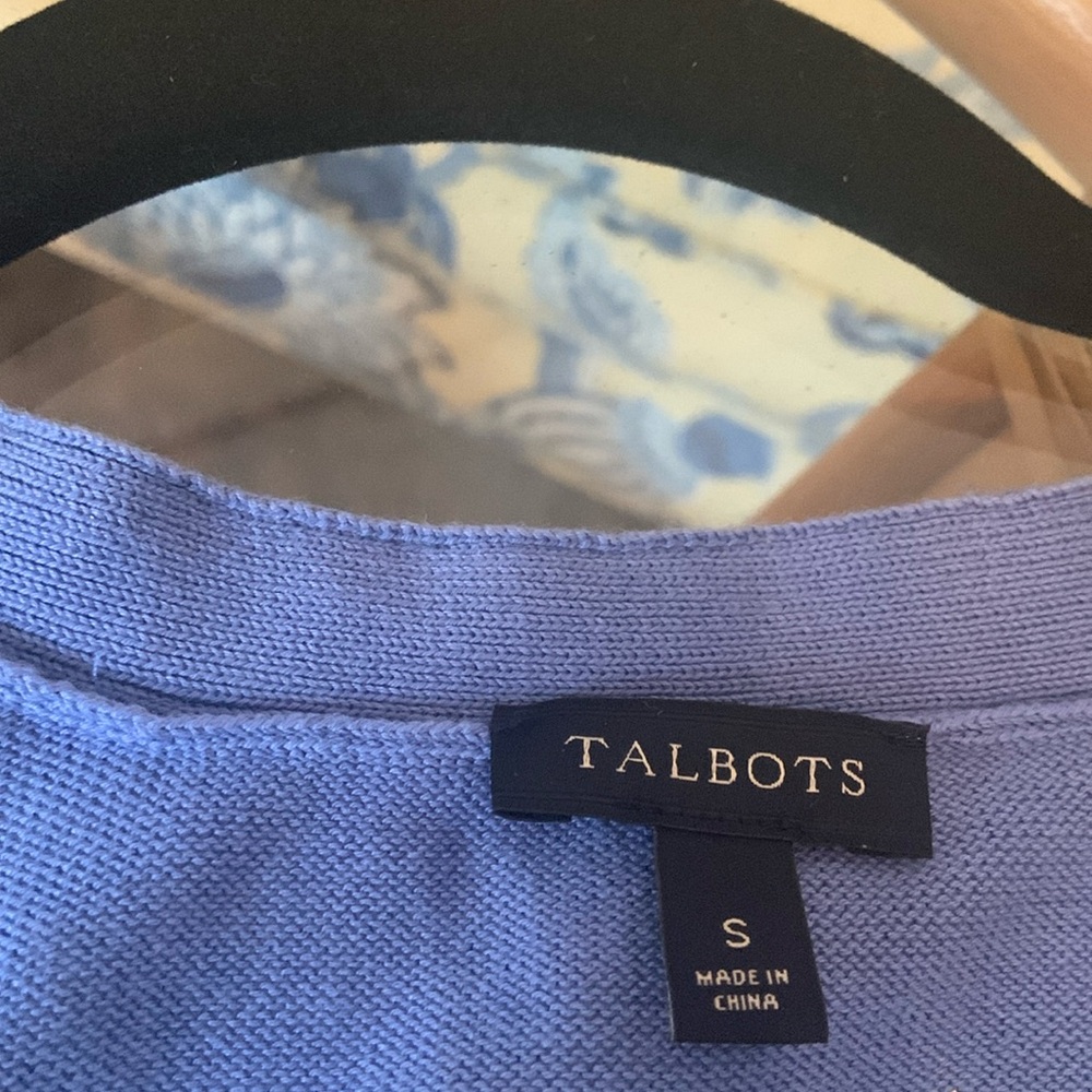 Talbots long button loose fit cardigan. Hardly worn. Periwinkle blue